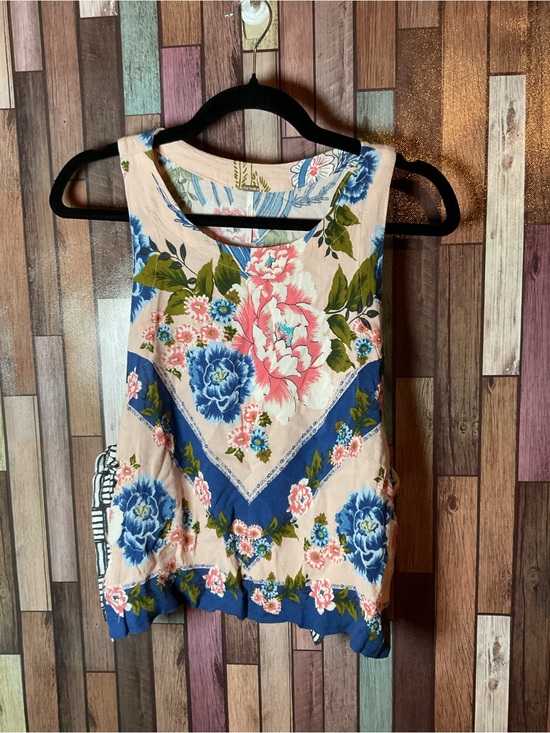 Free People Tops - Free People Sweetlove Side Tie Tank Top Floral Print Women’s Size Large